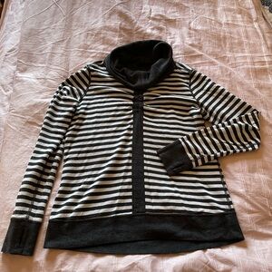 Lululemon Black and White Striped Reversible Sweater